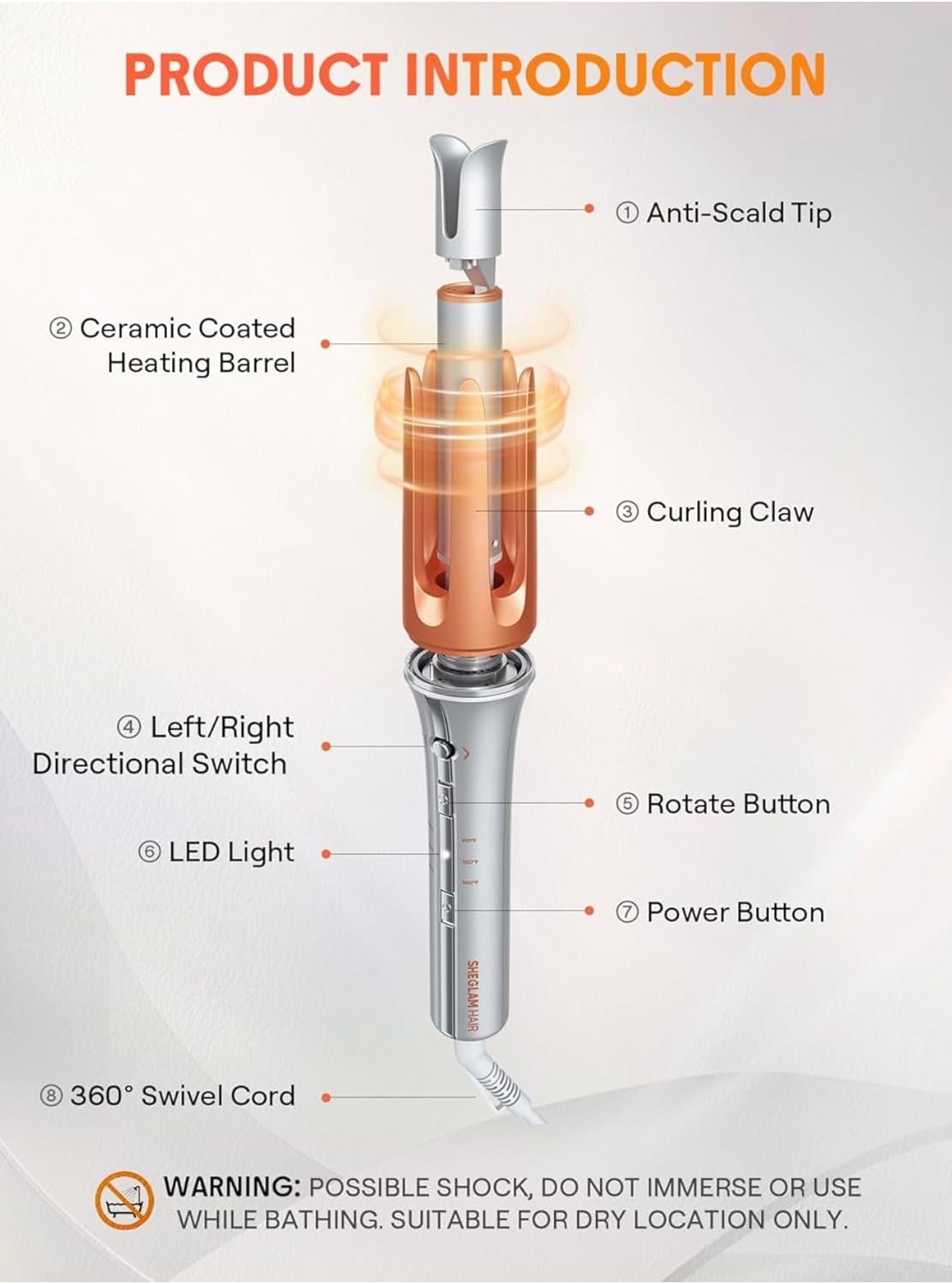 SHEGLAM Automatic Curling Iron 1′′/25mm